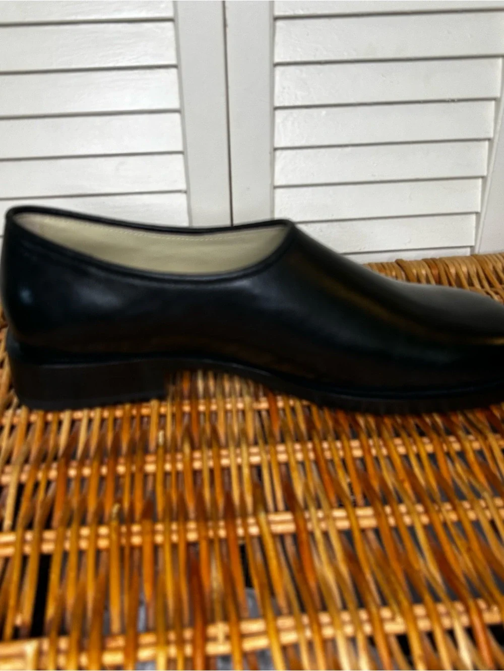 LEMAIRE Anatomic Slip on in Leather Loafers In Shiny Black Men’s 42